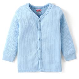 Babyhug Full Sleeves Solid Colour Thermal Vest - Blue-image-77