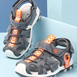Cute Walk by Babyhug Double Velcro Closure Lace Detailing Sandals - Grey-picture-21