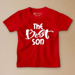 Be Awara Half Sleeves The Best Son Printed Tee - Red-image-74
