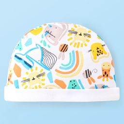Babyhug 100% Cotton Knit Cap Animal Print - Multicolor-picture-25
