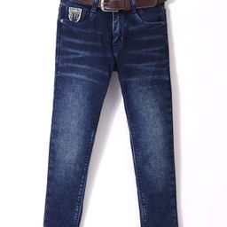 RUFF Woven Full Length Washed Denim Jeans - Blue-image-87