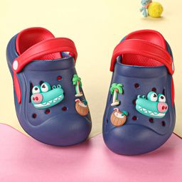 Oh! Pair Clogs with Back Strap Closure Crocodile Applique -  Dark Blue-image-39