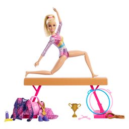 Barbie Gymnastics Blonde Fashion Doll  Doll with Accessories Pink - Height 33 cm ( Colors and decorations may vary )-picture-35