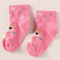 Mustang Knit Ankle Length Socks With Animal Design - Pink-picture-9
