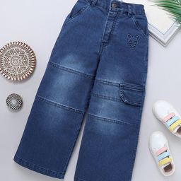 Naughty Ninos Cotton Denim Mild Washed Flared Jeans - Dark Blue-image-26