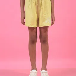 CRIMSOUNE CLUB Cotton Woven Hot AIr Balloon Embroidered Shorts - Yellow-picture-18