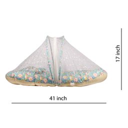 Mittenbooty Mosquito net bedding Jumbo in shining velvet fabric and sparkle net in Flower print- Green image 3