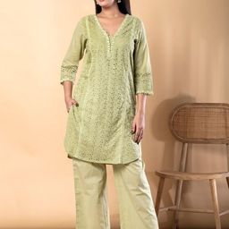 Readiprint Embroidered Pure Cotton Tunic With Trousers Co-Ords-picture-8