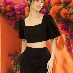 DressBerry Pure Cotton Schiffli Top & Shorts Co-Ords-picture-53