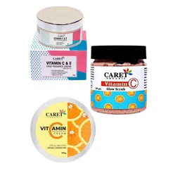 CARET ORGANIC Set Of 3 Daily Radiance Cream With Glow Scrub & Vitamin C Cream-54