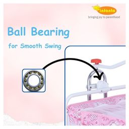 Infanto Compact Baby Cradle, Jhula, Palna, Swing - Sturdy Frame, Smooth Swing, Secure Lock, Anti-Skid Pad, Breathable Net, Adjustable Height,-STD-PINK image 4