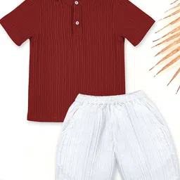 OMPAX Boys Solid T-shirt & Shorts-image-49