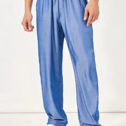 Styli Medium Blue Solid Mid-Rise Light Weight Loose Fit Jeans-image-42