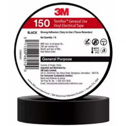 3M 18 mm x 6 m Black Temflex 150 PVC Electrical Insulation Tape (Pack of 200)-picture-17