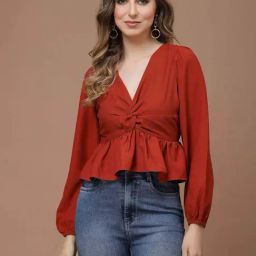 KASSUALLY Rust Regular Fit Top-image-92