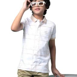 Crimsoune Club Boys Beige Cotton Regular Fit Self Design T-Shirt-image-58
