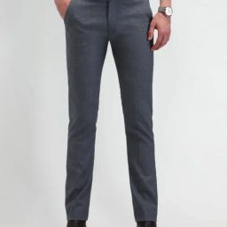Arrow Blue Slim Fit Self Pattern Trousers-picture-48
