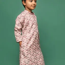 Sanwara Kids Rust Cotton Printed Kurta-picture-14