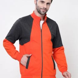 Kalt Orange & Grey Colour-Block Jacket-picture-10