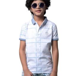 Crimsoune Club Boys Blue Cotton Regular Fit Self Design T-Shirt-image-70