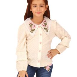 Cutecumber Girls Beige Embellished Party Wear-image-90