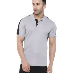 Chkokko Light Grey Regular Fit Polo T-Shirt-image-49