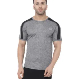 Chkokko Grey Regular Fit Sports T-Shirt-image-72