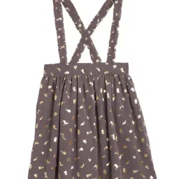 Cherry Crumble By Nitt Hyman Grey Printed Pinafore Dress-image-1