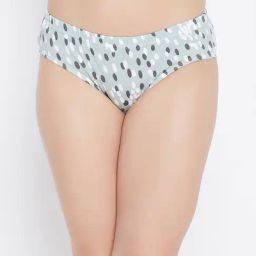 Clovia Sage Green Printed Hipster Panty-image-13