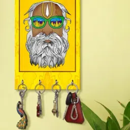 999Store Yellow & White MDF  Key Holder - Set of 1-image-34