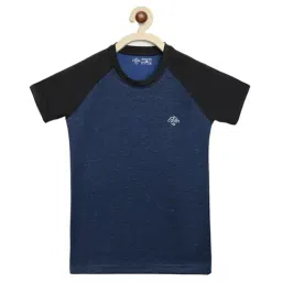 Chimprala Kids Blue & Black Textured T-Shirt-18
