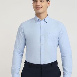 Raymond Men Solid Spread Collar Cotton Formal Shirt-picture-16