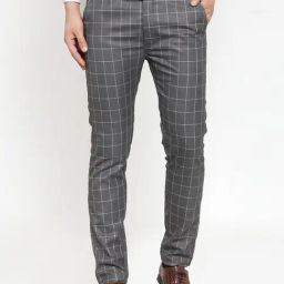 Jainish Dark Grey Regular Fit Flat Front Trousers-image-46