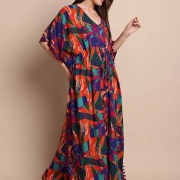 Secret Wish Multicolor Abstract Print Kaftan image 3