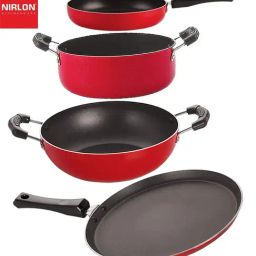 Nirlon Red Aluminium Non- Stick Cookware - Set of 4-image-91