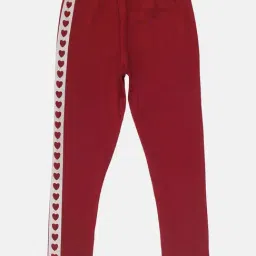 Kiddopanti Kids Maroon Printed Leggings-picture-33