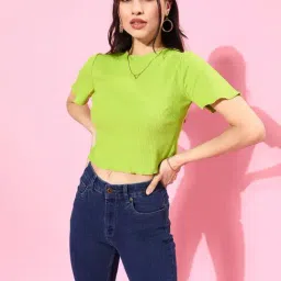 Melon by PlusS Green Crop Top-image-42