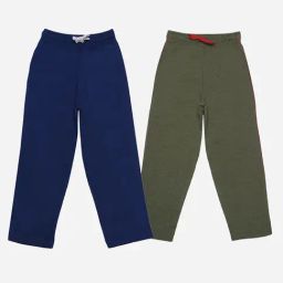 Dollar Boys Navy & Green Solid Trousers (Pack Of 2)-image-51