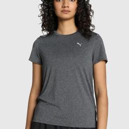 Puma Grey Self Pattern Sports T-Shirt-picture-3