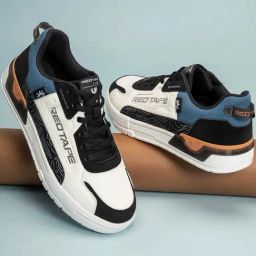 Red Tape Men's Hustle Collection White & Black Casual Sneakers-5