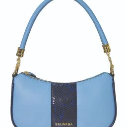 BELWABA Blue Textured Medium Shoulder Bag-image-6