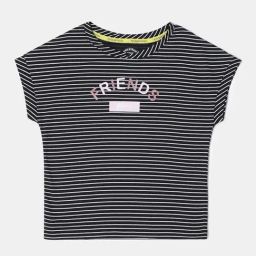 Jockey Kids Black & White Striped T-Shirt-13