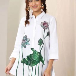 Libas White Floral Kurti-image-61