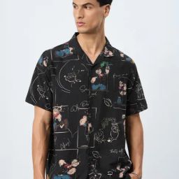 The Souled Store Black Regular Fit Graphic Shirt-image-84