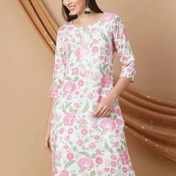 Melange by Lifestyle Off White Printed Kurta-image-36
