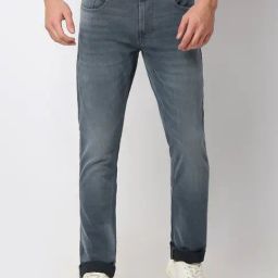 Spykar Grey Cotton Blend Regular Solid Jeans-image-47