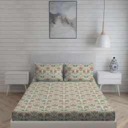 Living Scapes by Pantaloons Rust King Flat Bedsheet Set-image-36