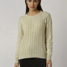 Van Heusen Beige Striped Sweater-image-105