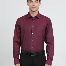 IVOC Purple Cotton Polyblend Regular fit Solid Formal Shirt-image-26