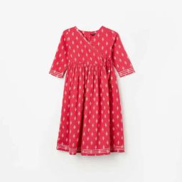 Melange by Lifestyle Kids Fuchsia Pink Printed Dress-image-32